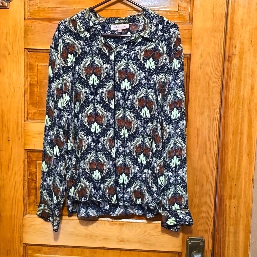 PhilosophyPaisley button down long-sleeved  top L